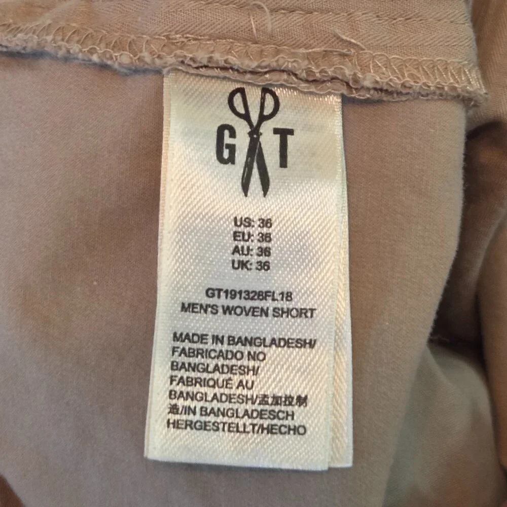 Chino Flat Front Khaki Shorts by Goodthreads, Size 36, NWT